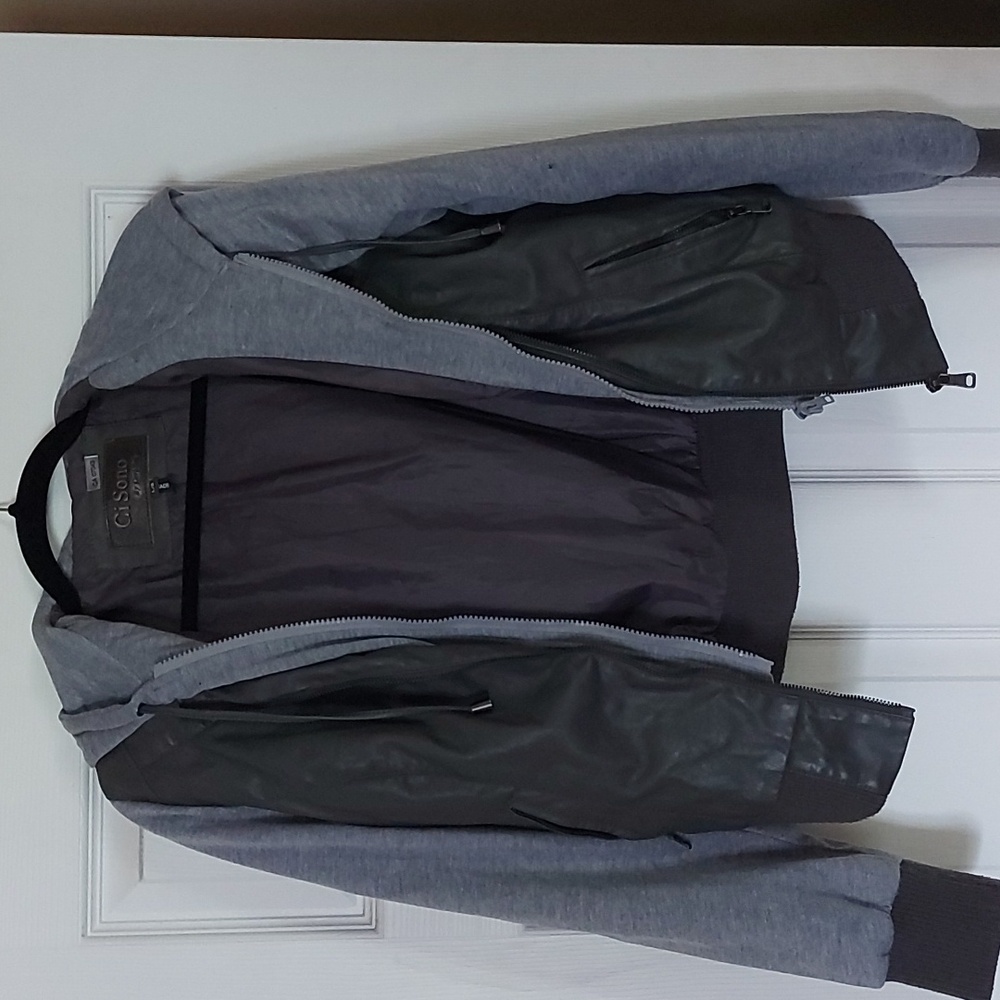 CiSono By Cavalini Dual Material Hooded Jacket